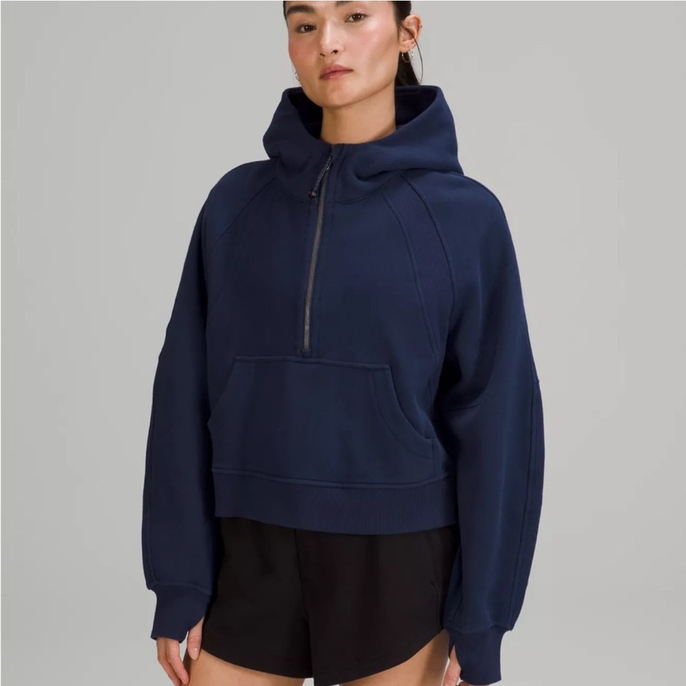 Lululemon XS/S Women's Navy Blue Hoodie Scuba half zip